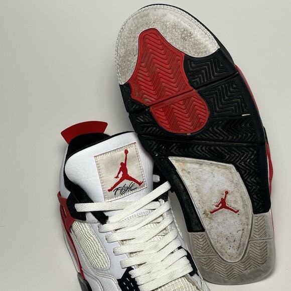 Air Jordan 4 Retro White/Fire Red-Black DH6927-161 Men\'s Size 13 main image 8